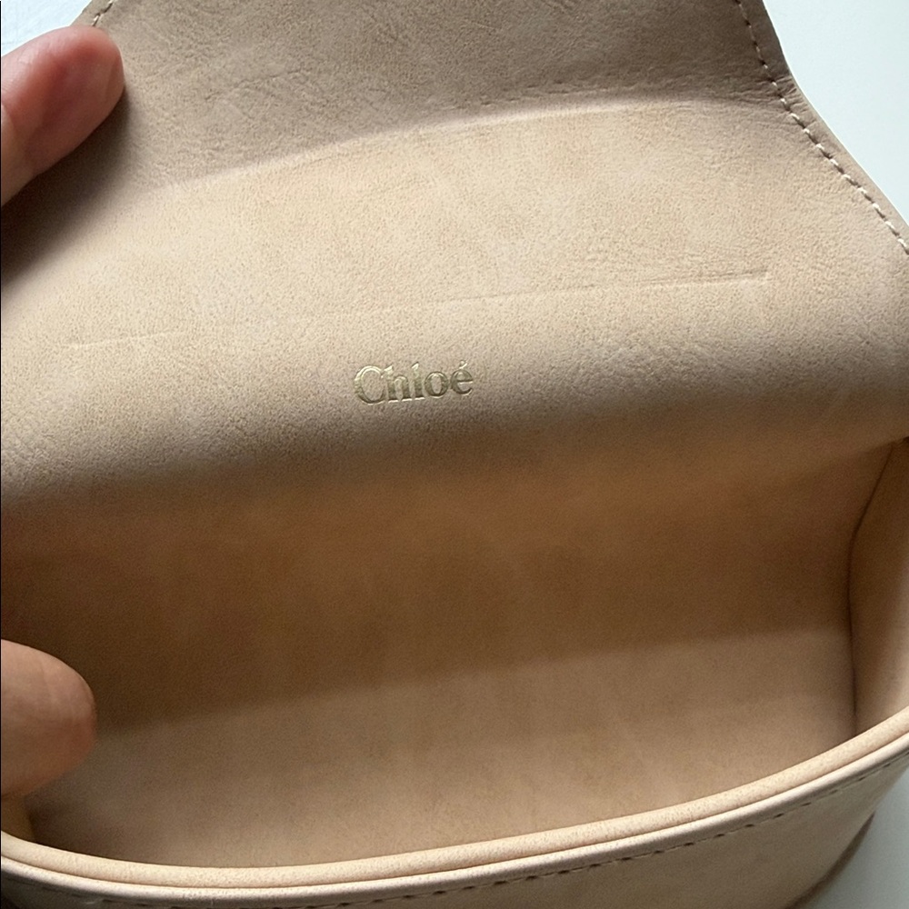 Chloe Beige Sunglass Case with Gold Hardware - Picture 3 of 3